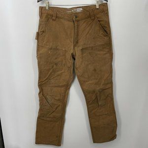 Carhartt Pants Rugged Flex Straight Fit Duck Double Front Tapered 34x30 READ 1